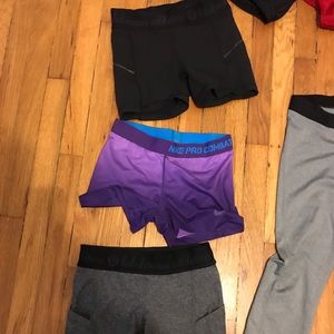 Two Lulu lemon spandex shorts and one Nike spandex
